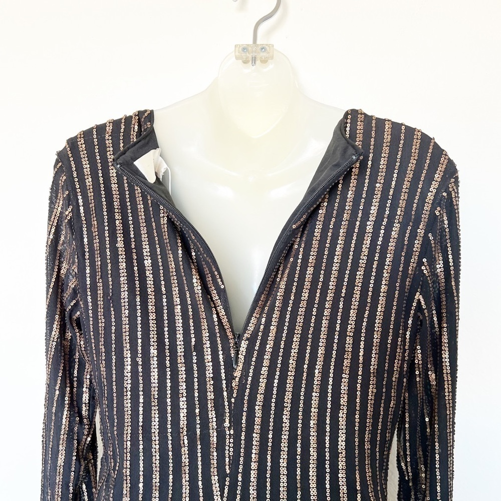 The Jetset Diaries x Revolve Womens Black Mini Gold Sequin Dress Sz M - Picture 9 of 11